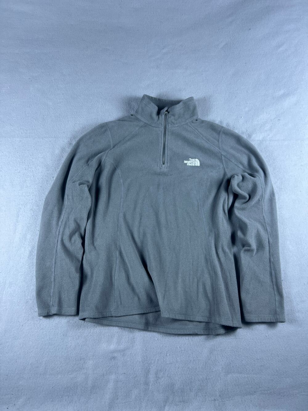 The North Face Fleece Jacket Womens S Gray 1/4 Zip Mock Neck TKA 100 Pullover